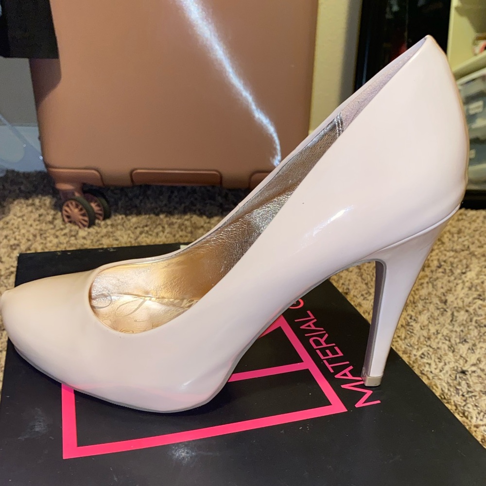 Blush pink heels.